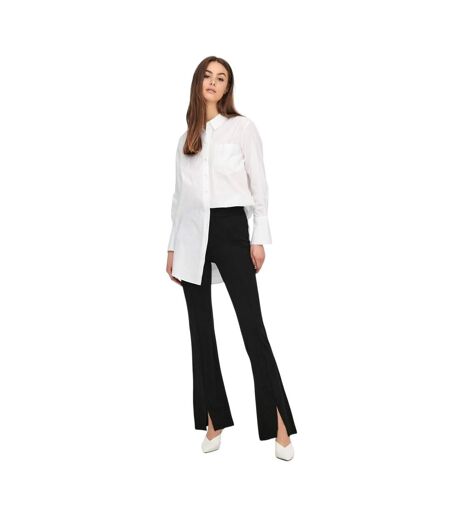 Womens/ladies Flared Trousers Black Only