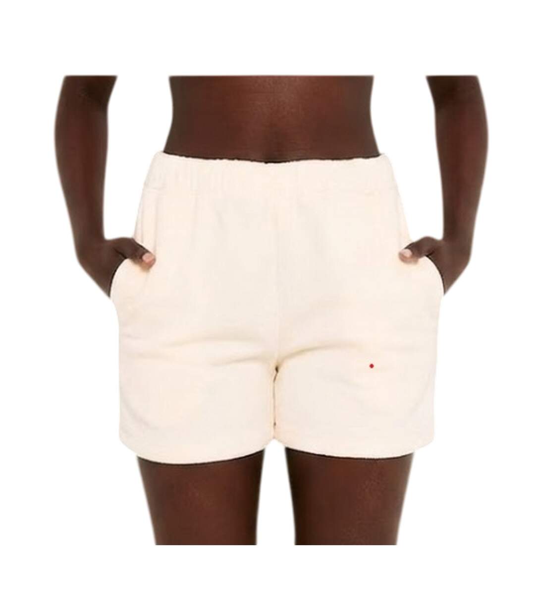 Womens/ladies Fleece Shorts Cream Missy Empire-2