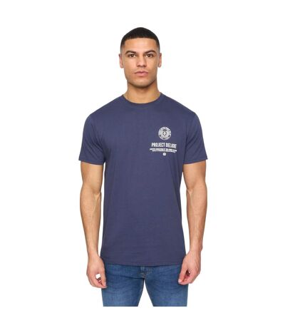 Mens henstamp cotton t-shirt navy Henleys