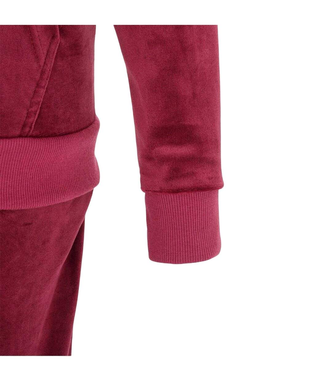Womens/ladies Velour Tracksuit Set Fuchsia Miso-4