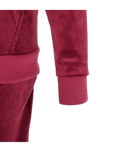 Womens/ladies Velour Tracksuit Set Fuchsia Miso