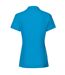 Womens/ladies Premium Plain Polo Shirt Azure Blue Fruit Of The Loom-2