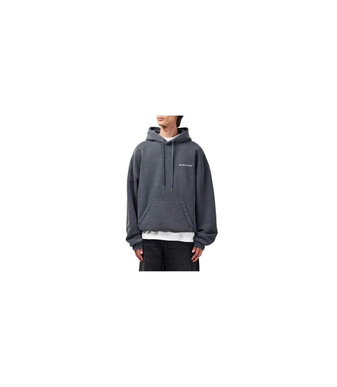 Mens Logo Oversized Hoodie Charcoal MKI MIYUKI ZOKU-1