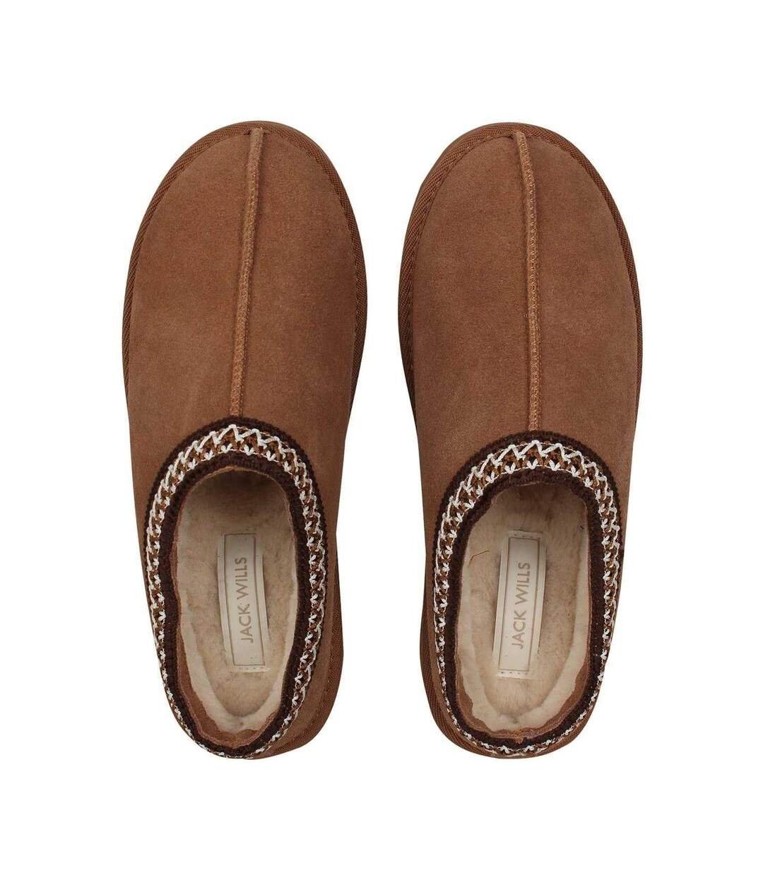 Womens/ladies Suede Flat Slippers Tan Jack Wills-4