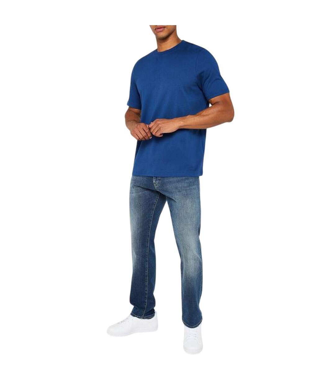 Lot De 3  T-shirts Motif/style Uni Homme Bleu Sarcelle Bleu Turquoise Bleu Foncé Donnay-2
