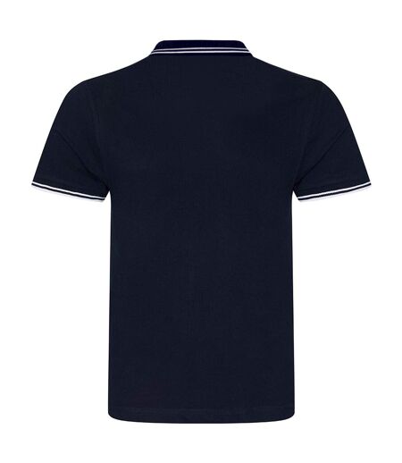 AWDis Mens Stretch Tipped Piqu Polo Shirt (Navy/White) - UTPC3155