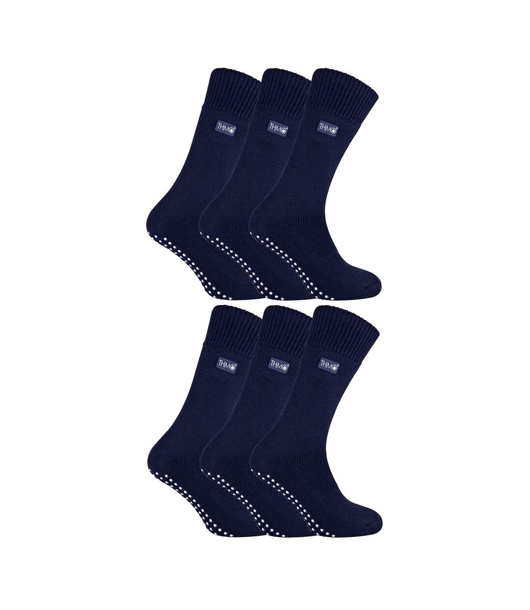 Chaussettes antidérapantes doublées polaire pour homme THMO - Lot de 6-1