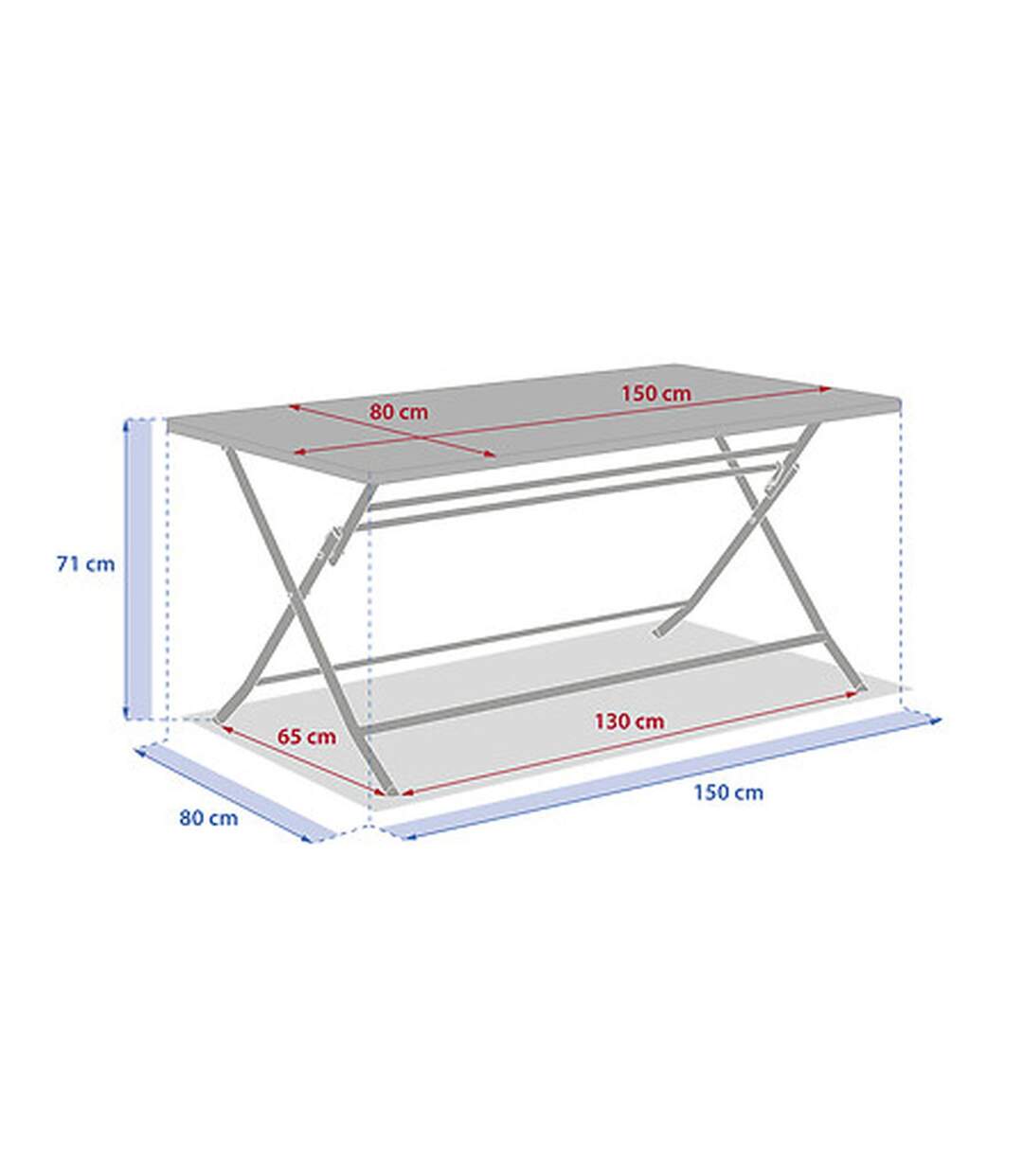 Table de jardin pliante rectangulaire 6 places GREENSBORO - Argile-2