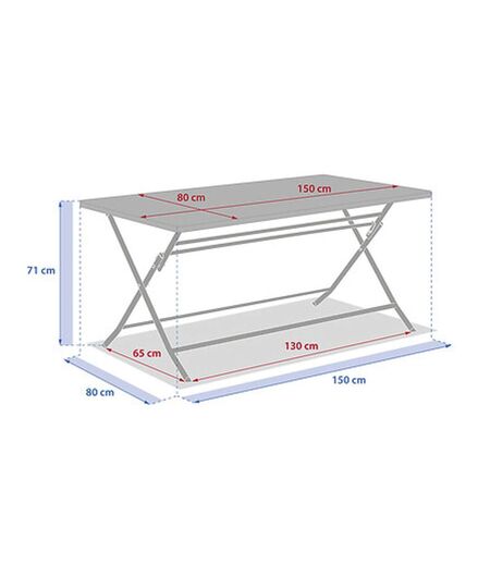 Table de jardin pliante rectangulaire 6 places GREENSBORO - Argile