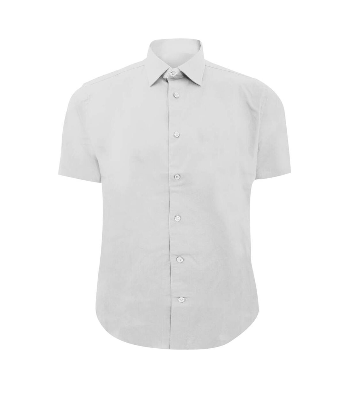 Russell Collection Mens Short Sleeve Easy Care Fitted Shirt (White)
