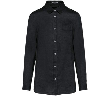 Chemise en lin - Femme - PATS505 - noir