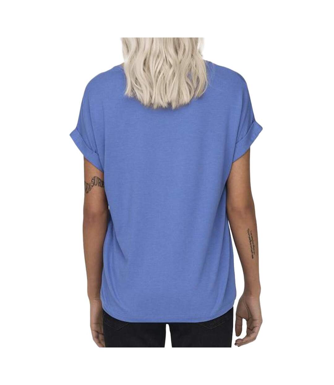 T-shirt Bleu Femme Only Moster - L