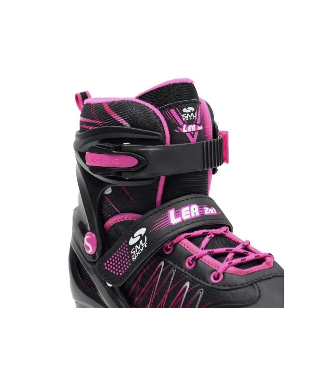 Patins À Roulettes Alignées Femme 38-42 Fr Noir Rose SMJ Sport-2