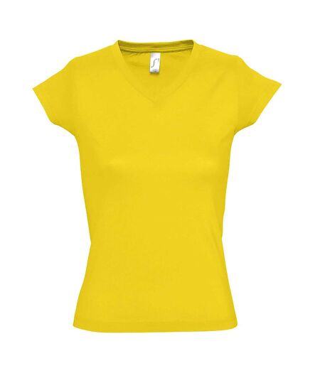 SOLs Womens/Ladies Moon V Neck Short Sleeve T-Shirt (Gold)