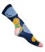 Panda Stick Womens/Ladies Bamboo Socks (Pack Of 3) (Blue/Yellow) - UTUT1310