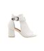 Womens/ladies lisa open toe wide block heel sandals white Where´s That From-1