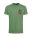 Mens fish fighters back print t-shirt artichoke green Weird Fish-1