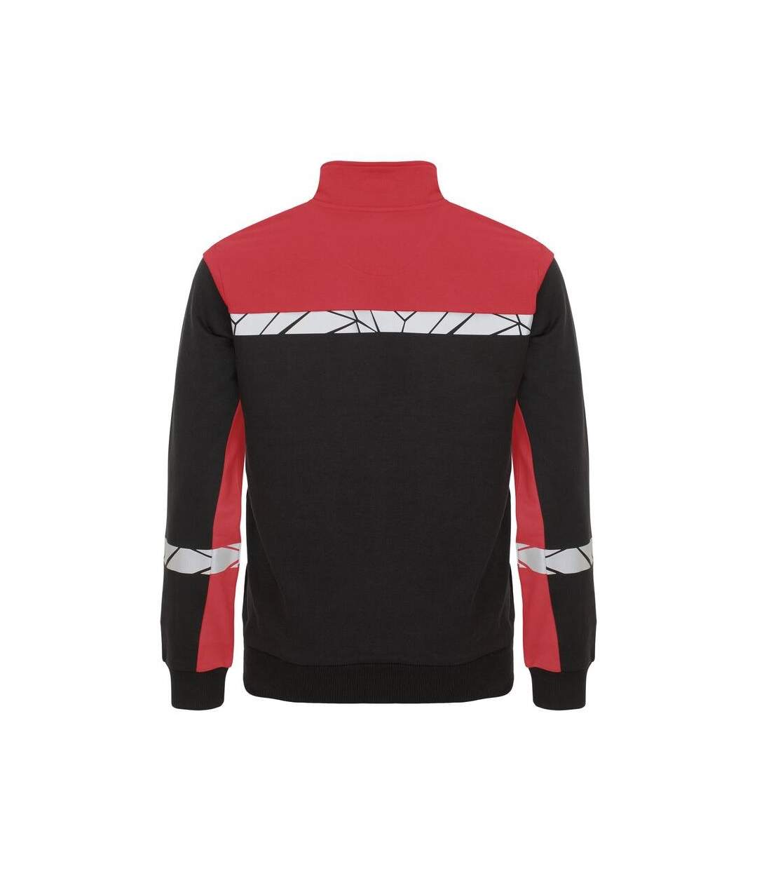 Mens Progression Hi-vis Full Zip Sweatshirt Black Red Projob-2