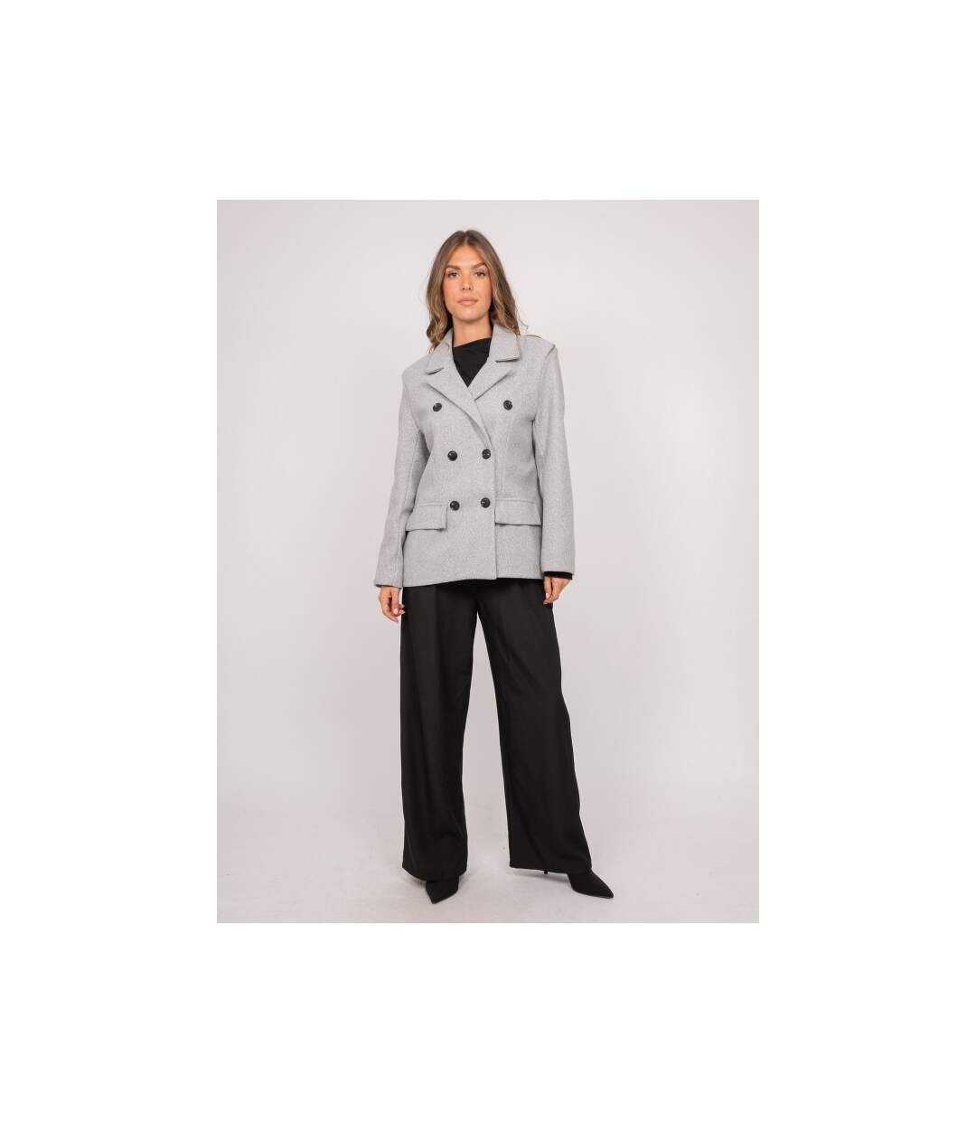 Caban court croisé drap doux UBEVE - Dona X Lisa-4