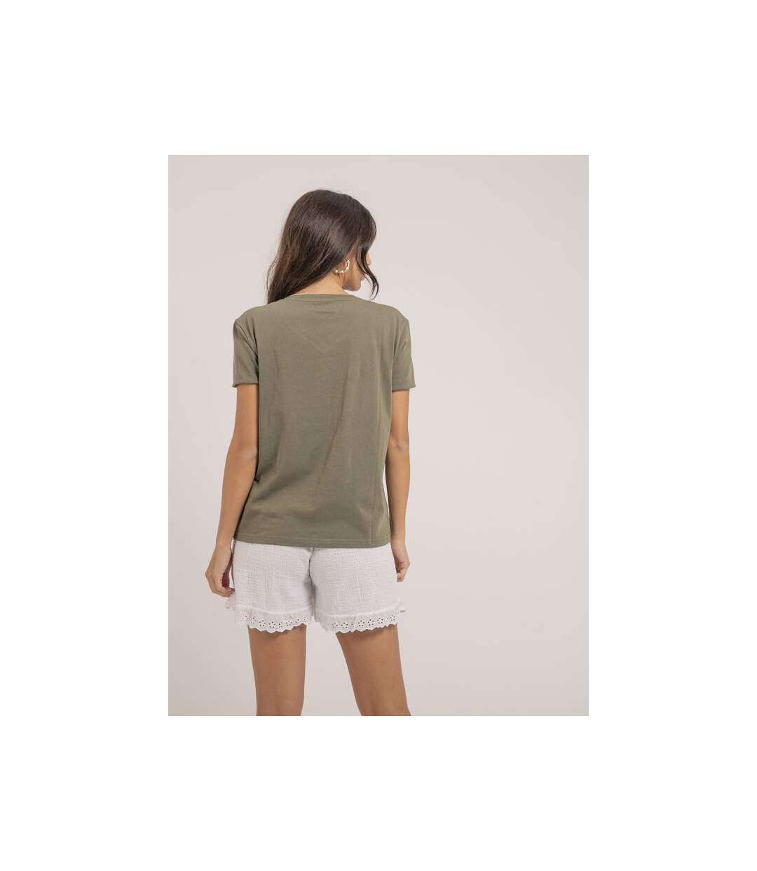 T-shirt col V pur coton FAMIA - Dona X Lisa-2