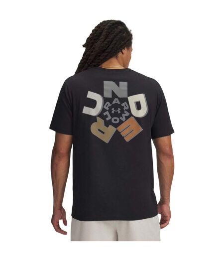 Mens Radial Wordmark T-shirt Black Under Armour