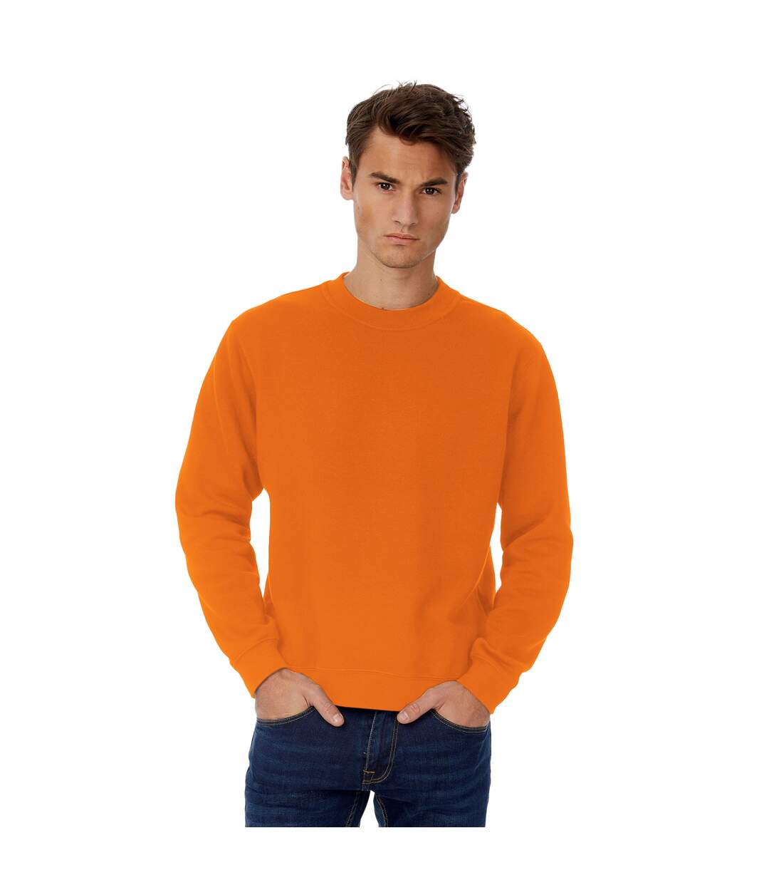 Mens set in sweatshirt pure orange B&C-2