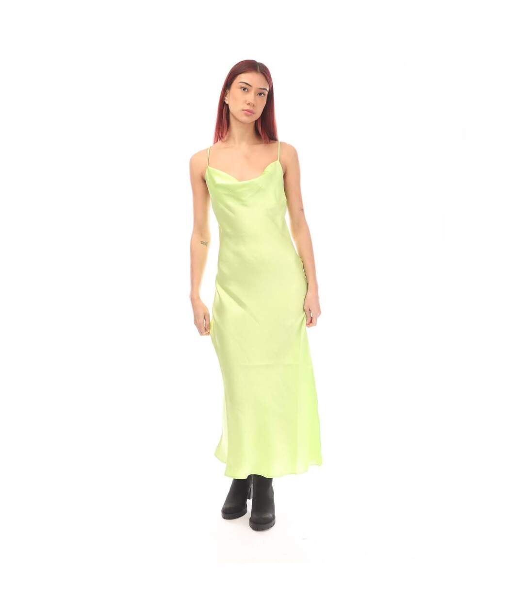 Womens/ladies C_disos Cowl Neck Slip Dress Green Boss-1