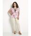 T-shirt court col V avec liens imprimé floral-3