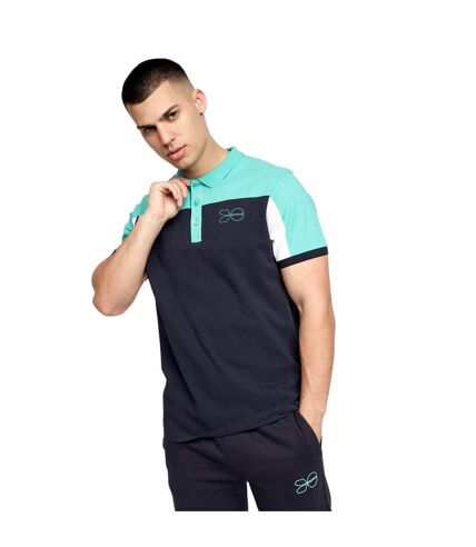 Polo jabblist homme bleu marine / turquoise vif / blanc Crosshatch Crosshatch