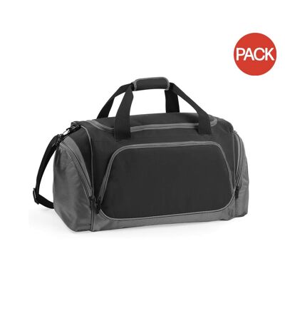 Quadra Pro Team Holdall / Duffel Bag (55 Liters) (Pack of 2) (Black/ Grey) (One Size)