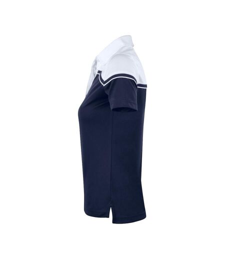 Womens/ladies Seaback Polo Shirt Dark Navy White Cutter & Buck