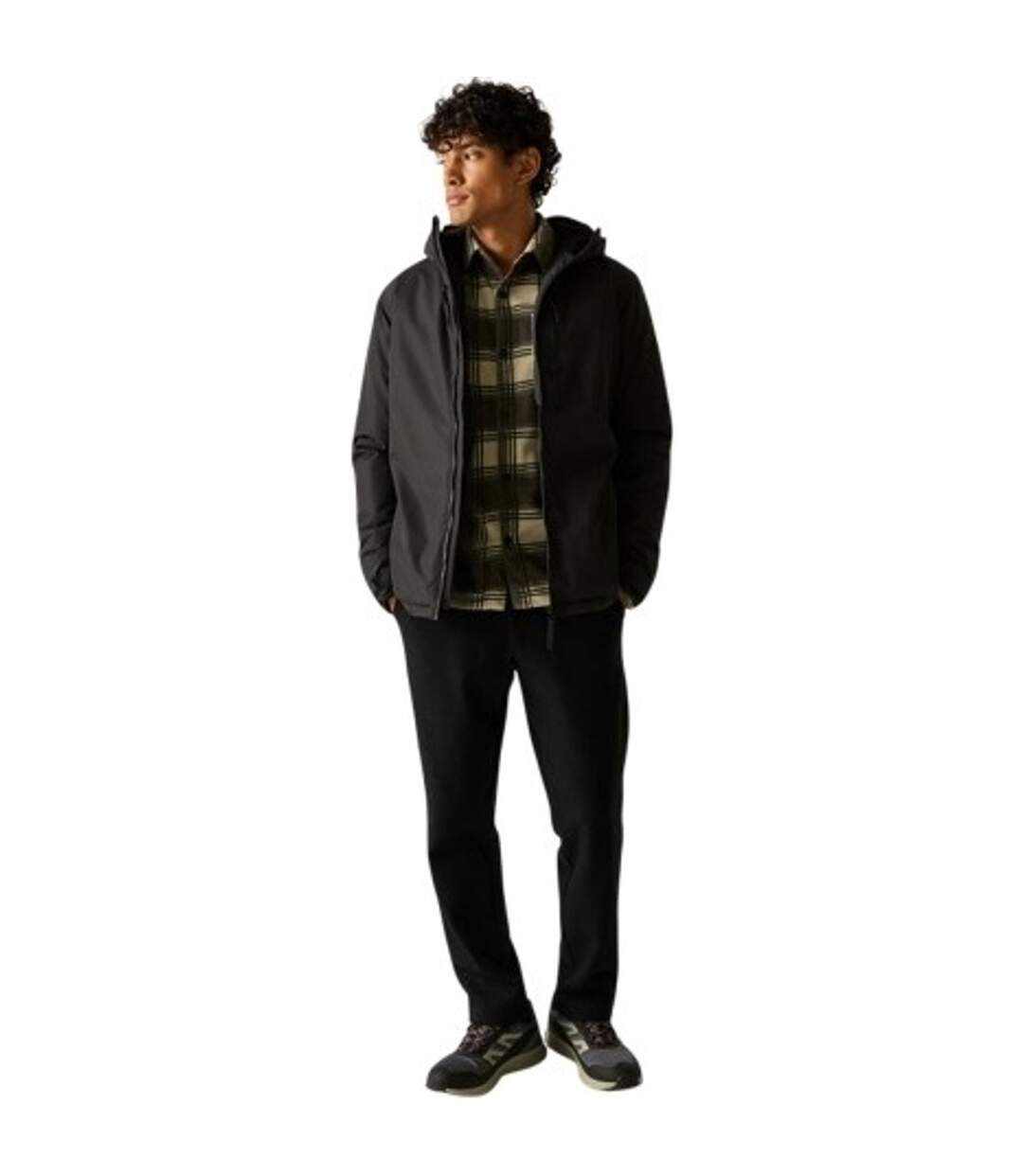 Veste Imperméable Et Isolante À Capuche Ajustable Motif/style Uni Frankie Homme Noir Regatta-1