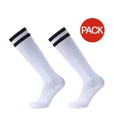 Pack Of 3  Mens Striped Hockey Socks  White Floso