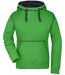 Sweat shirt à capuche femme - JN960 - vert et marine