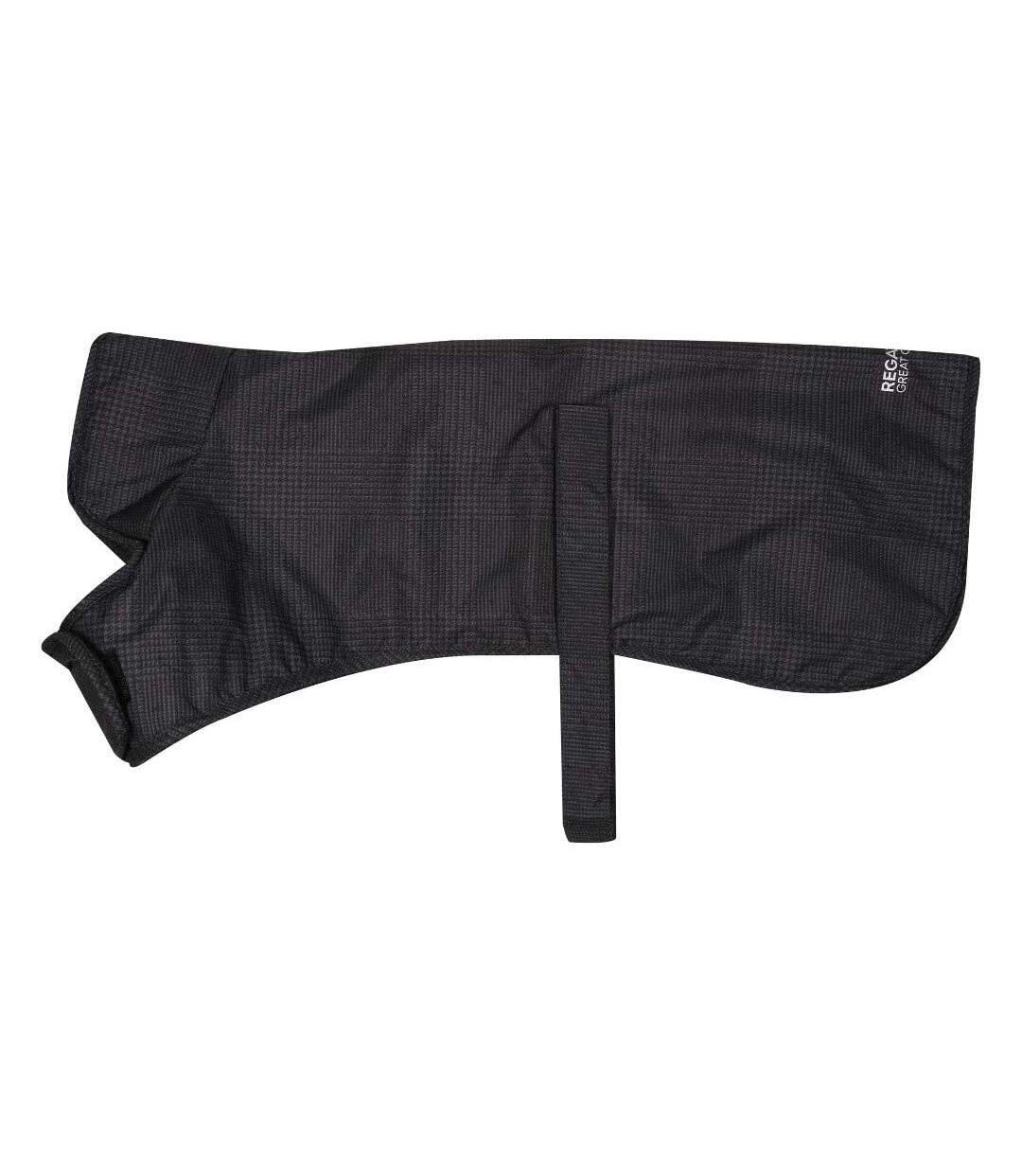 Arlo waterproof dog coat lead grey check Regatta-1