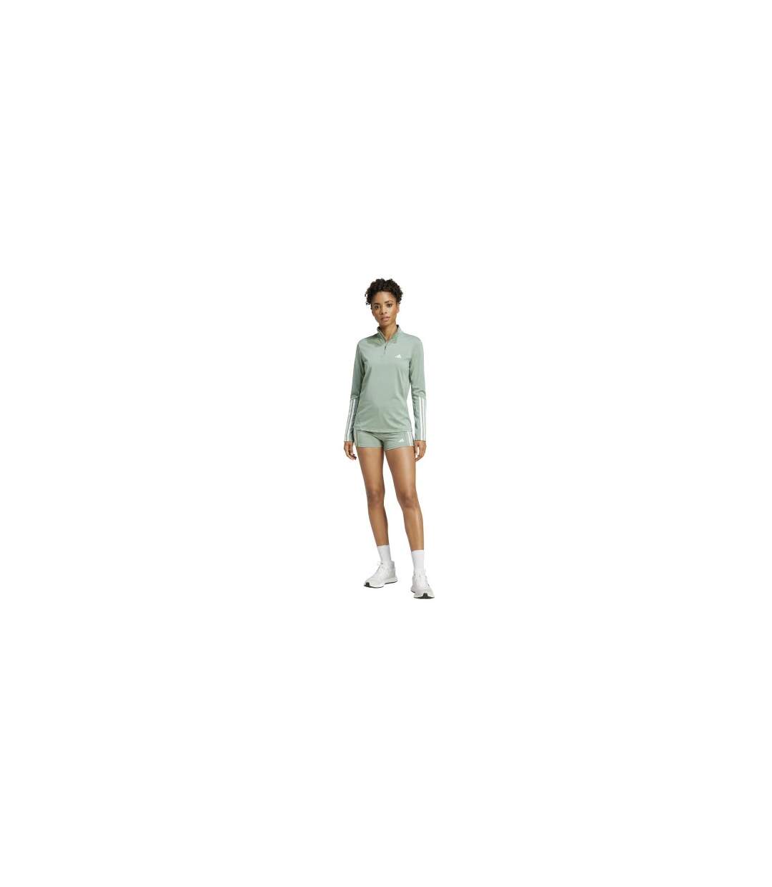Womens/ladies Hyperglam 3 Stripes Shorts Linen Green Adidas-1