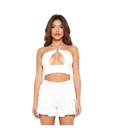 Haut Court Sans Manches Femme Blanc Missy Empire