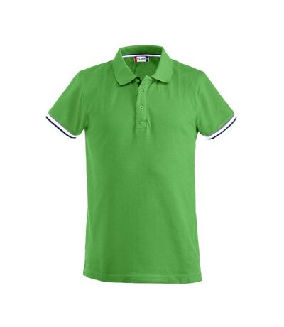 Clique Mens Newton Stripe Detail Polo Shirt (Apple Green) - UTUB791