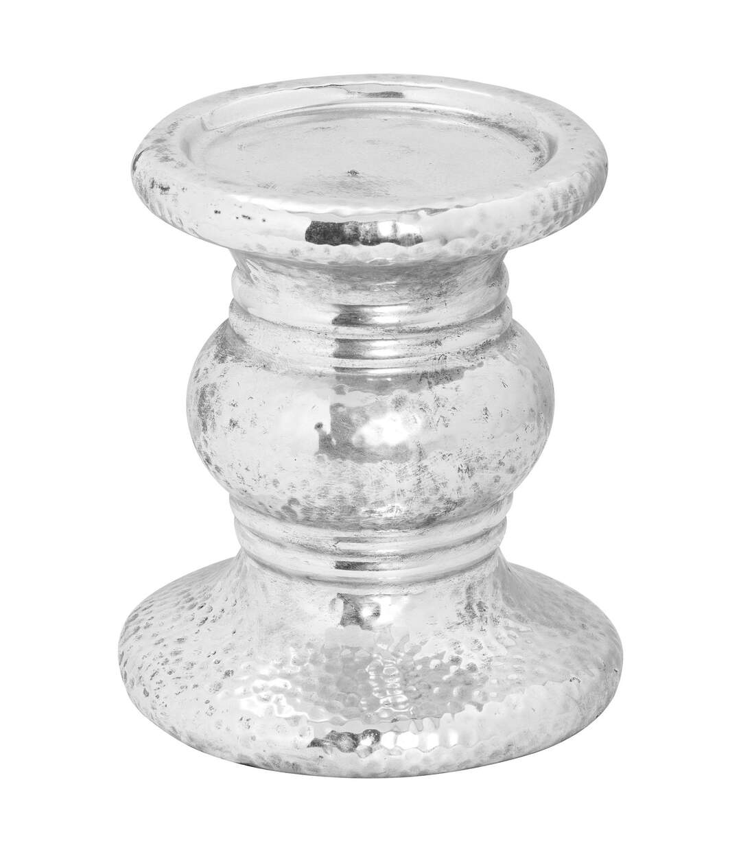 Ceramic candle holder 24cm x 21cm x 21cm silver Hill Interiors-1