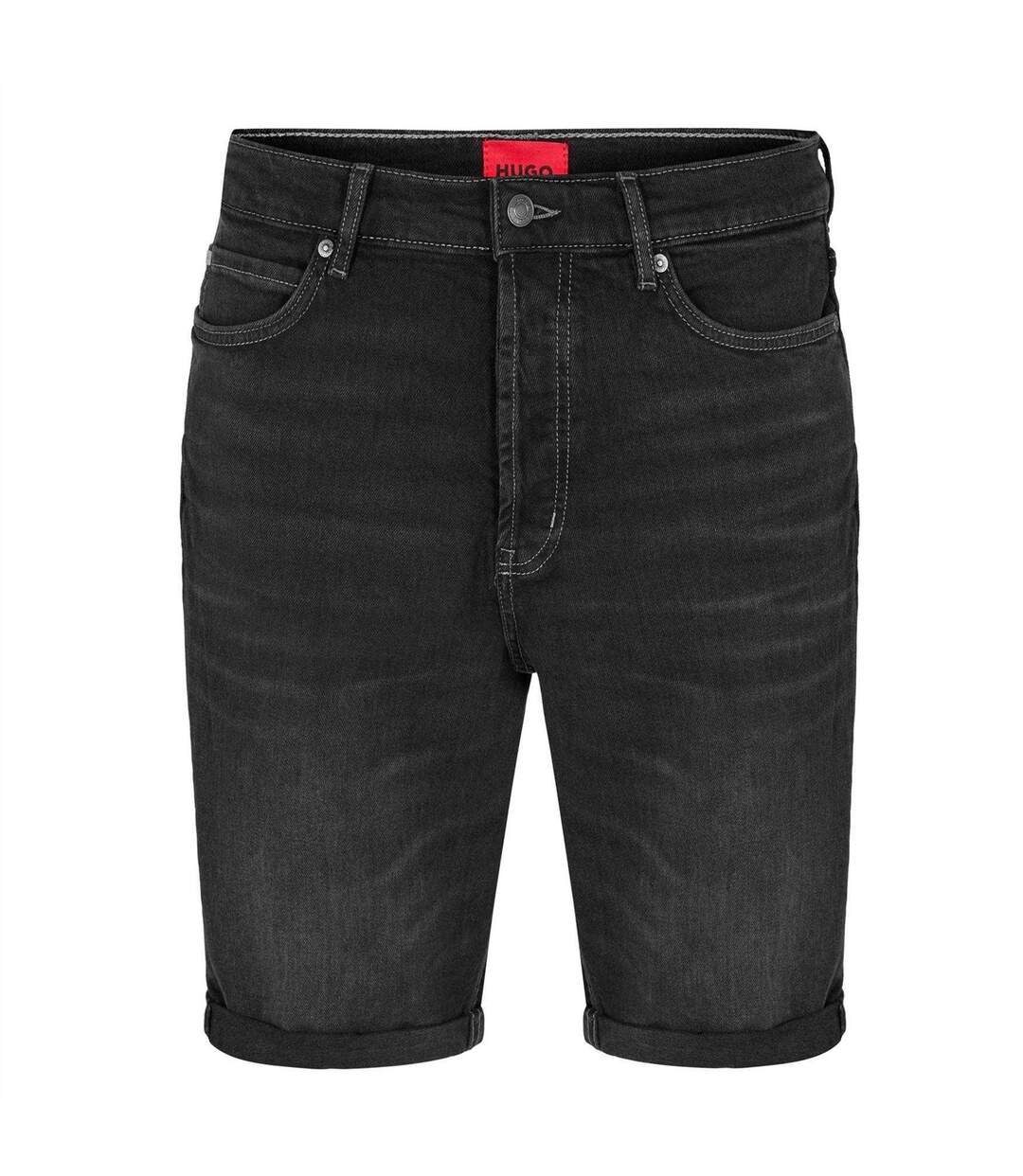 Mens Denim Durable Shorts Dark Grey Hugo-1