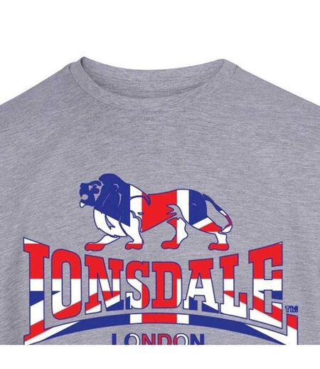 Mens Union Jack T-shirt Grey Lonsdale