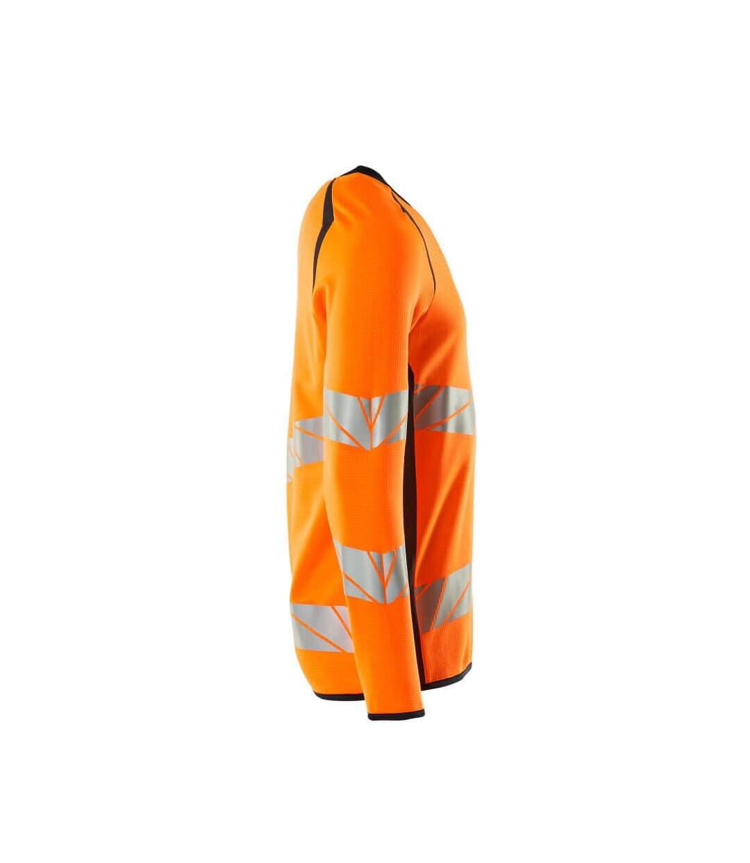 Sweat Motif/style Deux Tons Accelerate Safe Premium Homme Orange Fluo Bleu Marine Foncé Mascot-4