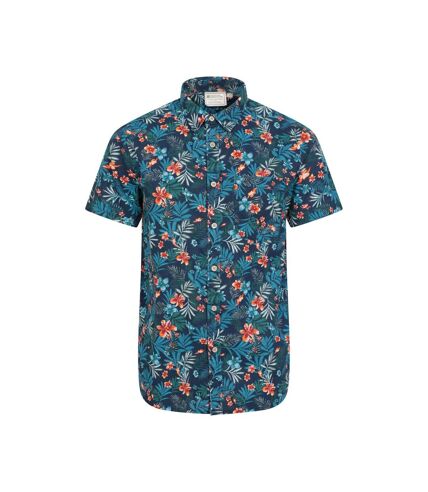 Mens tropical floral short-sleeved shirt navy Mountain Warehouse