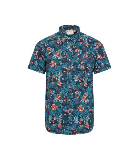 Mens tropical floral short-sleeved shirt navy Mountain Warehouse