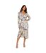 Robe Portefeuille Motif/style Floral Chine Femme Vert Off White-4