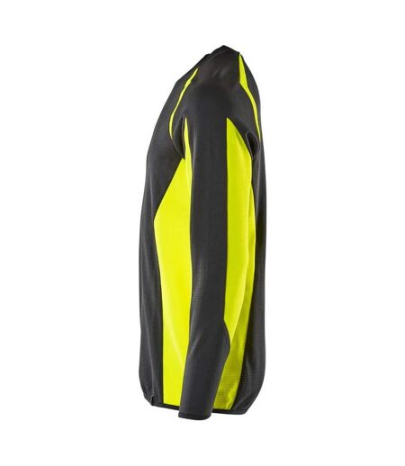 Mens Accelerate Safe Sweatshirt Black Hi Vis Yellow Mascot