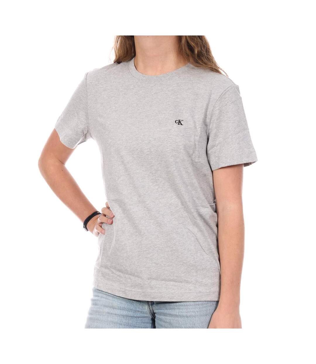 T-Shirt gris femme calvin klein jeans archive-1