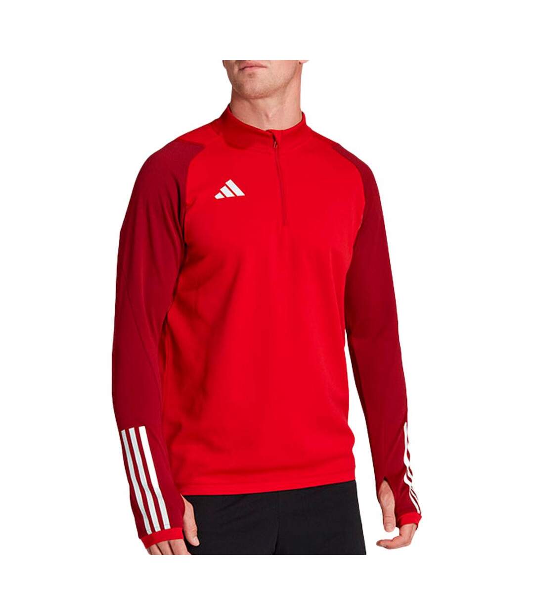 Sweat zippé rouge homme adidas hi3050-1