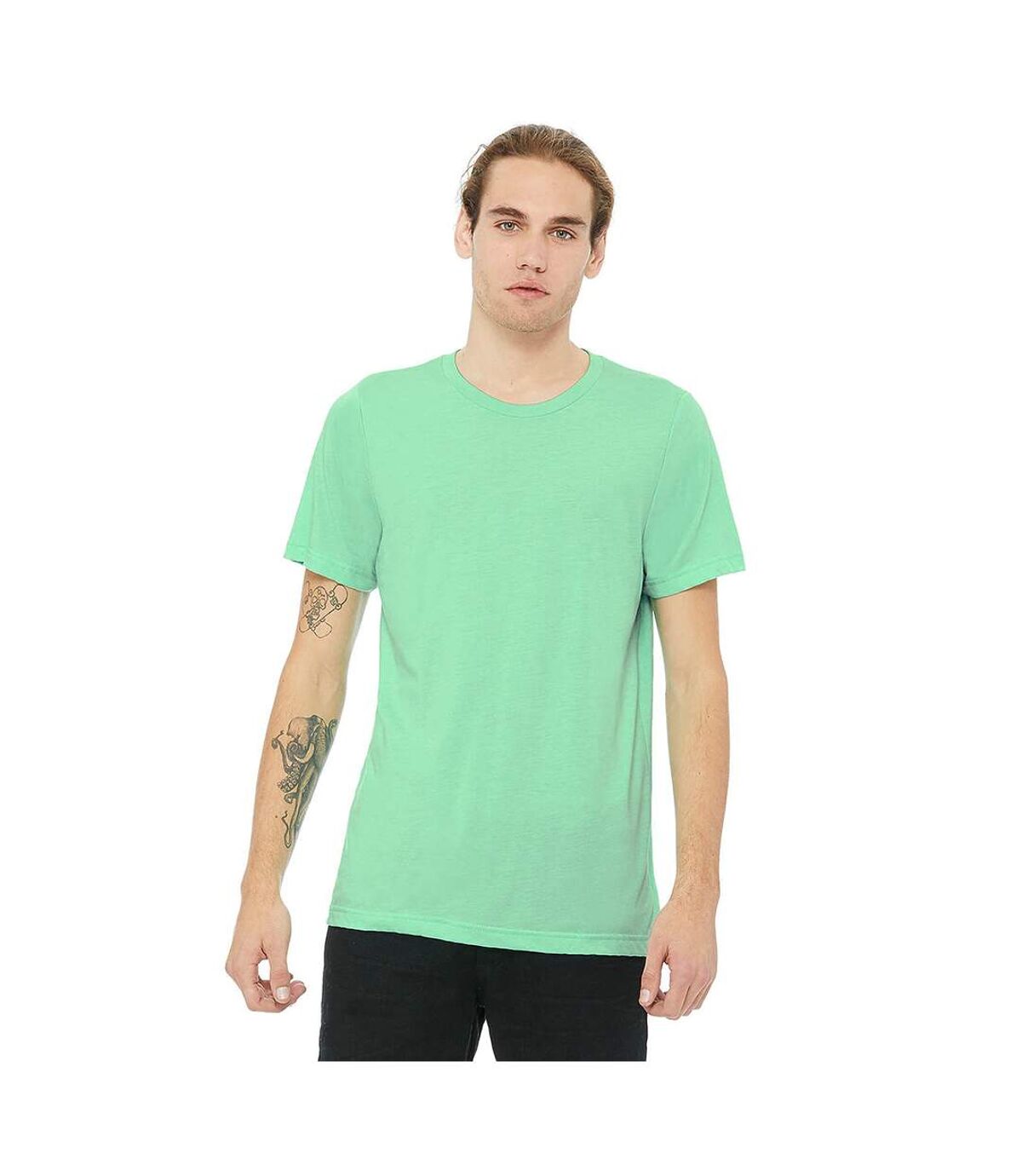 Canvas Mens Triblend Crew Neck Plain Short Sleeve T-Shirt (Sea Green Triblend) - UTBC2596