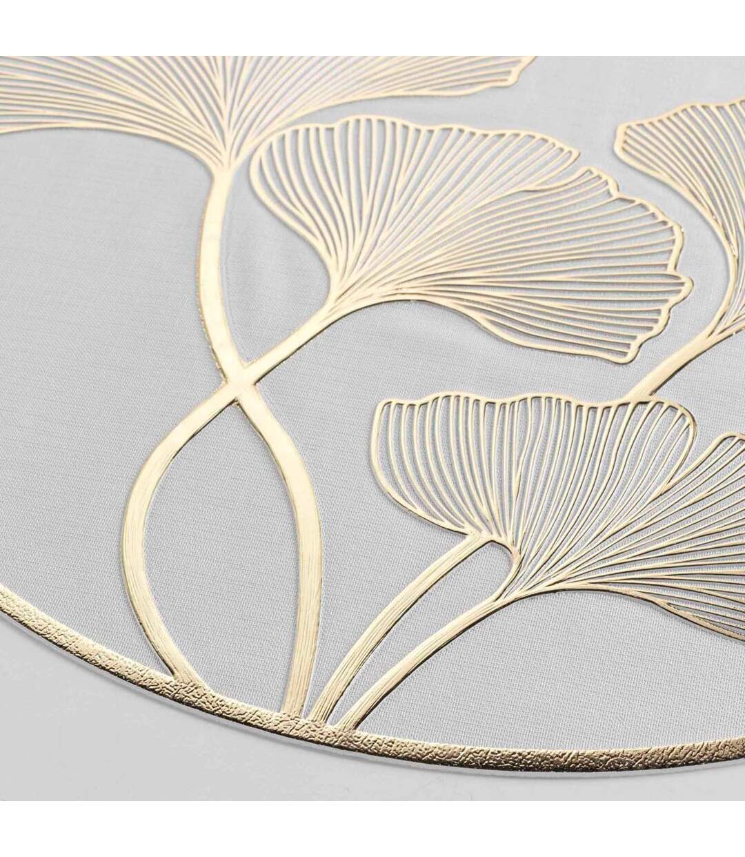 Set de Table en Relief Ginkobello 38cm Blanc & Or-2